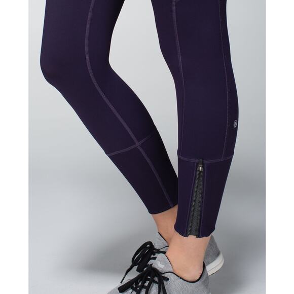 Lululemon Rebel Runner Ankle‎ Crop Plum Athleisure High Rise Pants Legging 6 - Picture 9 of 10
